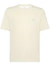Brunello Cucinelli Logo Printed Crewneck T-shirt In Beige