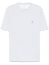 Brunello Cucinelli Man T-shirt White Size S Cotton In Grey