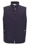Brunello Cucinelli Water Resistant Nylon Vest In Blue