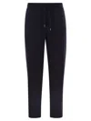 Brunello Cucinelli Men Techno Cotton Fleece Trousers In Black