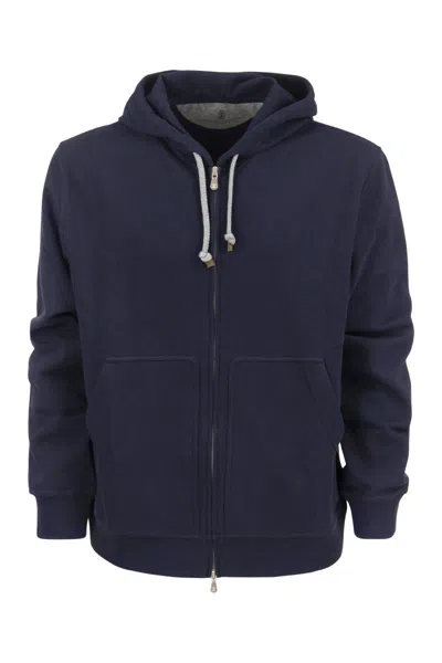 BRUNELLO CUCINELLI MEN'S TECHNO INTERLOCK HOODED SWEATSHIRT