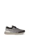 Brunello Cucinelli Men Techno Cotton Knit Sneakers Runners In Gray