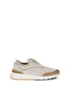 Brunello Cucinelli Men Techno Cotton Knit Sneakers Runners In White