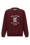 Brunello Cucinelli Maroon Techno Cotton Sweatshirt In Red