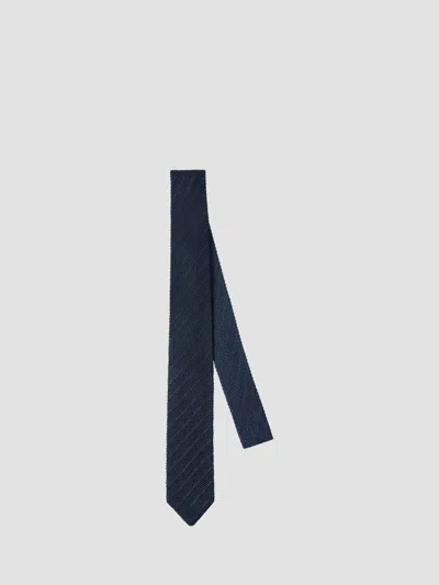 Brunello Cucinelli Textured Silk Tie In Blue