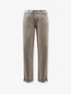 Brunello Cucinelli Logo-embroidered Five-pockets Trousers In Neutral