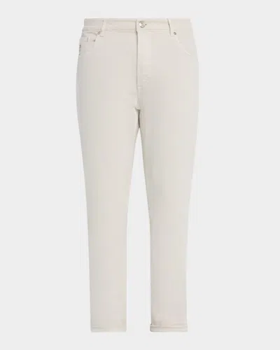 Brunello Cucinelli Men's Traditional-fit Denim Five-pocket Pants In Neutral