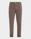 Brunello Cucinelli Men Taupe Garment-dyed Denim Traditional Fit Jeans In Brown