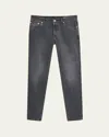 Brunello Cucinelli Leisure Fit Black Straight Jean In Medium Grey Denim