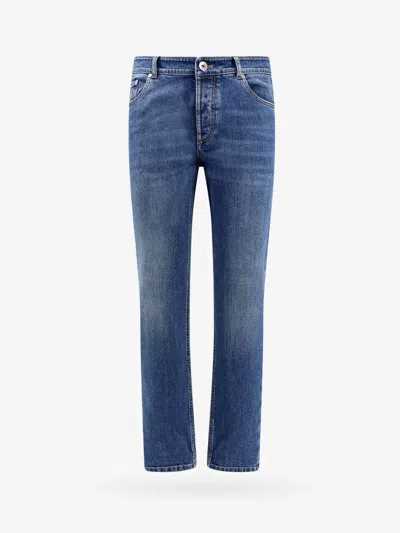 Brunello Cucinelli Men Traditional Fit Jeans In Blue