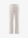 Brunello Cucinelli Men Traditional Fit White Denim Trousers In Gray