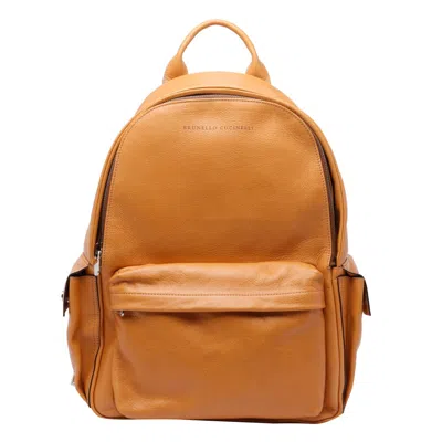 Brunello Cucinelli Men Travel Backpack In Brown