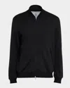 Brunello Cucinelli Men's Travel Full-zip Bomber Jacket In Black