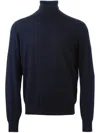 Brunello Cucinelli Knit Turtleneck Sweater Ribbed Cuffs In Blue