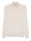 Brunello Cucinelli Men Turtle-neck Fine Gauge Sweater In Neutral