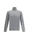 Brunello Cucinelli Lightweight Turtleneck Sweater In Cashmere And Silk In Gray