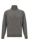 Brunello Cucinelli Grey Turtleneck Sweater In Gray