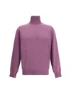 Brunello Cucinelli Men Turtleneck Sweater In Purple