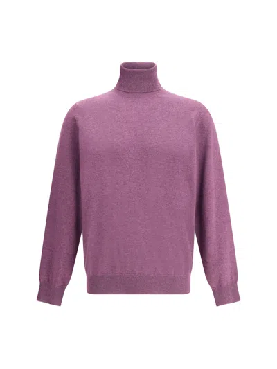 Brunello Cucinelli Men Turtleneck Sweater In Purple