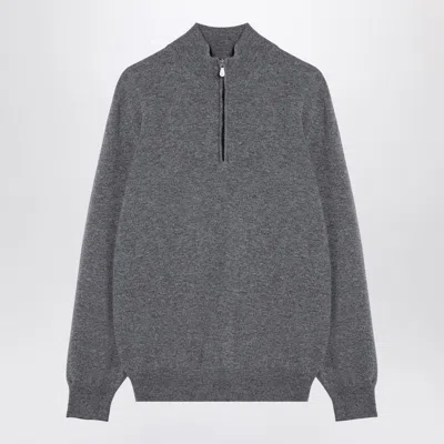 BRUNELLO CUCINELLI MEN'S TURTLENECK SWEATER WITH ZIP