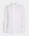 Brunello Cucinelli Button-down Collar Cotton Shirt With Curved Hem In White