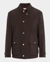Brunello Cucinelli Cotton Water-resistant Field Jacket In Brown