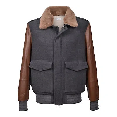 Pre-owned Brunello Cucinelli Men's Two Tone Down Filled Bomber Style Jacket Size Medium