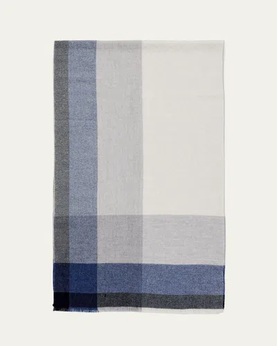 Brunello Cucinelli Men's Uneven Plaid Wool-cashmere Scarf