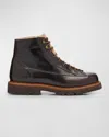 Brunello Cucinelli Men's Leather Alpine Hiking Boots In Brown