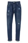 Brunello Cucinelli Men Used Effect Jeans In Blue