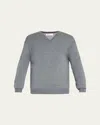Brunello Cucinelli Men's V-neck Wool-cashmere Sweater In Dark Grey