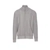 Brunello Cucinelli Chevron Knit High Neck Zipped Cardigan In Gray