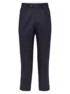 Brunello Cucinelli Men's Virgin Wool Flannel Leisure Fit Trousers In Blue