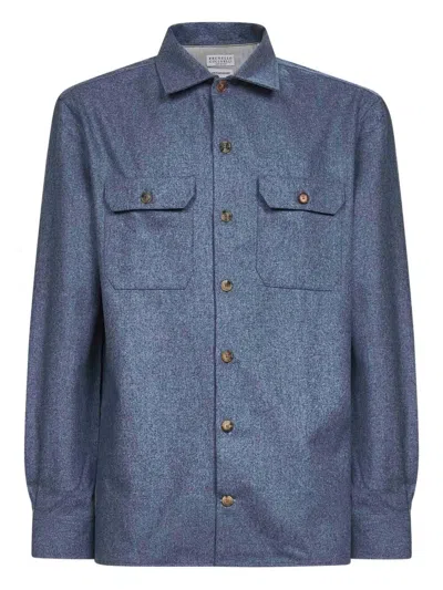 BRUNELLO CUCINELLI BRUNELLO CUCINELLI MEN VIRGIN WOOL FLANNEL OVERSHIRT