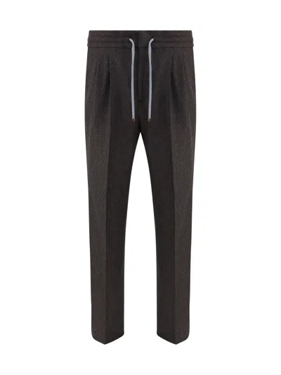 Brunello Cucinelli Men Virgin Wool Pants In Brown