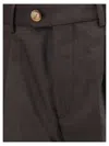Brunello Cucinelli Men Virgin Wool Pants In Brown