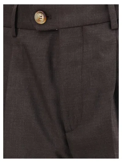 Brunello Cucinelli Men Virgin Wool Pants In Brown