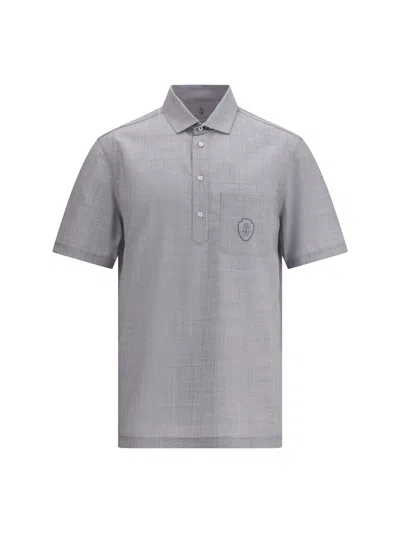 BRUNELLO CUCINELLI BRUNELLO CUCINELLI MEN VIRGIN WOOL POPLIN POLO SHIRT
