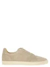 Brunello Cucinelli Men's Washed Suede Trainers With Latex Sole Sneaker