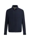 Brunello Cucinelli Men Water-repellent Jacket With Removable Hood In Blue