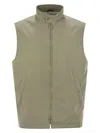 Brunello Cucinelli Water-repellent Vest In Khaki