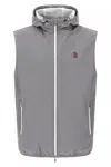 Brunello Cucinelli Water-repellent Hooded Sleeveless Vest In Gray