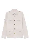Brunello Cucinelli Shirt Style Jacket Buttoned Epaulettes In Beige
