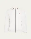 Brunello Cucinelli Men Bonded Nylon Hooded Outerwear Jacket With Logo In C1085 Off White