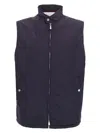 Brunello Cucinelli Water Resistant Nylon Vest In Blue