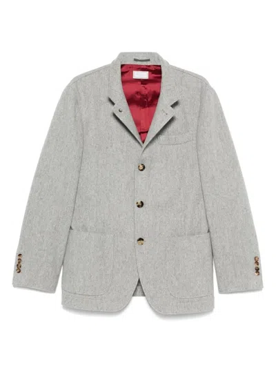 Brunello Cucinelli Men Water Resistant Outerwear In Gray