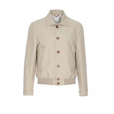 BRUNELLO CUCINELLI BRUNELLO CUCINELLI MEN WATER-RESISTANT SHIRT STYLE BOMBER