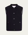 Brunello Cucinelli Men's Water Resistant Snap-front Vest In Ocean Blue