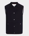 Brunello Cucinelli Men's Water Resistant Snap-front Vest In Ocean Blue