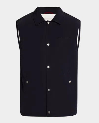 BRUNELLO CUCINELLI MEN'S WATER RESISTANT SNAP-FRONT VEST